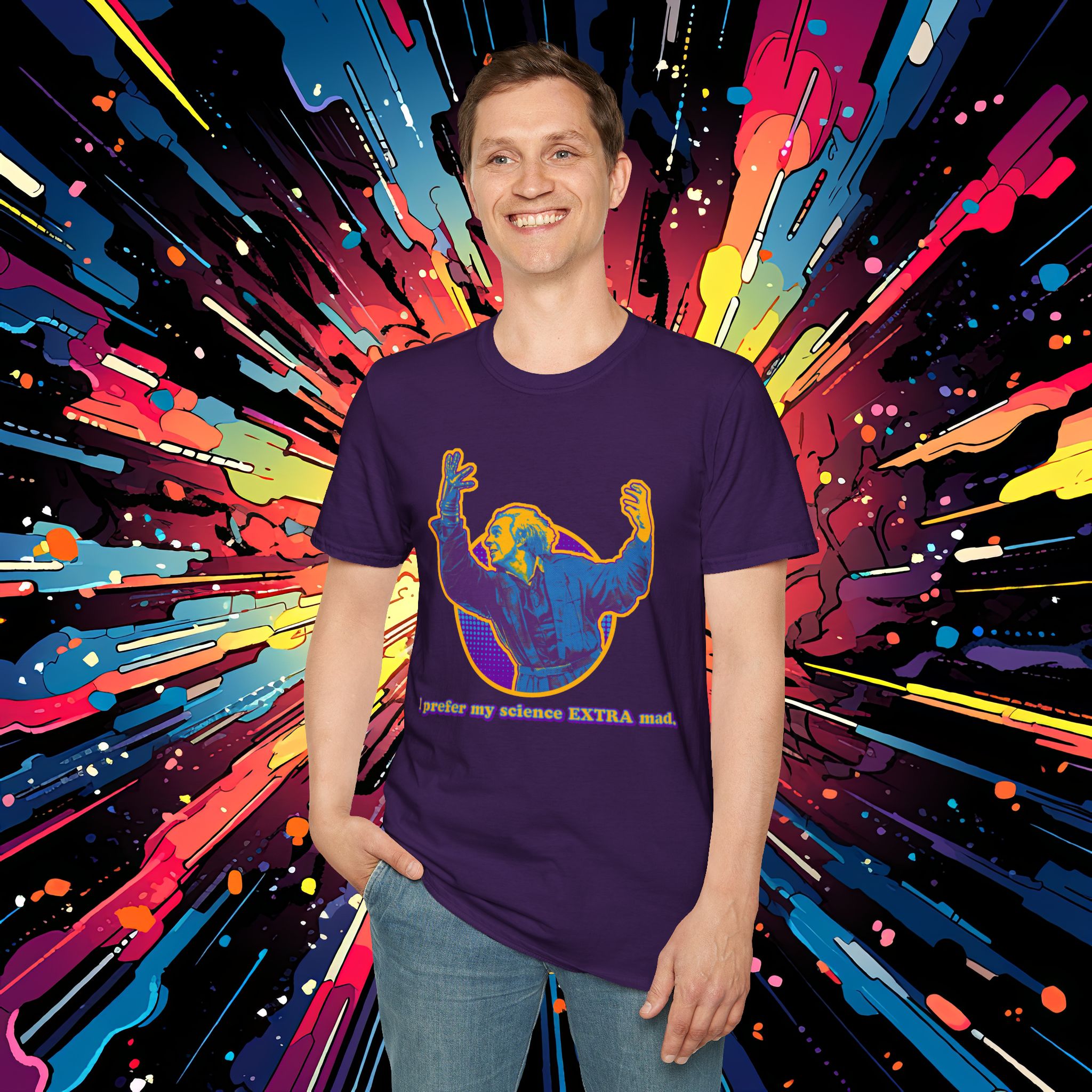 I prefer my science extra mad! on a shirt in the color Purple - Memento Mary