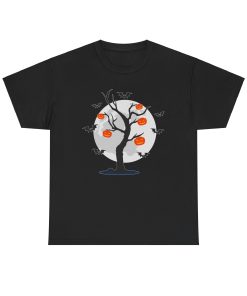 Bats Around The Pumpkin Tree on a tshirt in the color of Black - Memento Mary