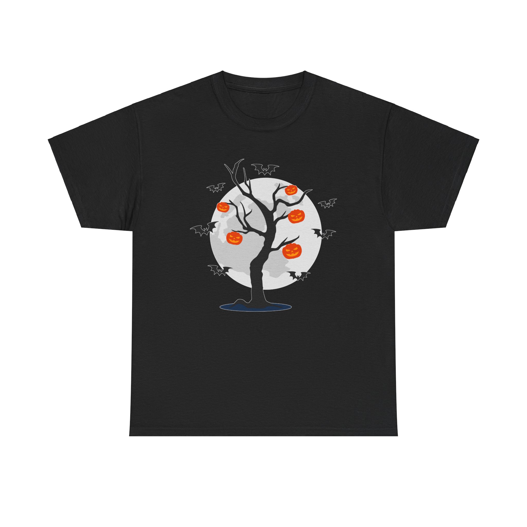 Bats Around The Pumpkin Tree on a tshirt in the color of Black - Memento Mary
