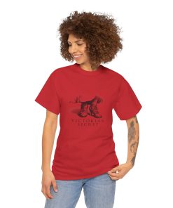 Victorian Secret in black on a shirt in the color Red - Memento Mary